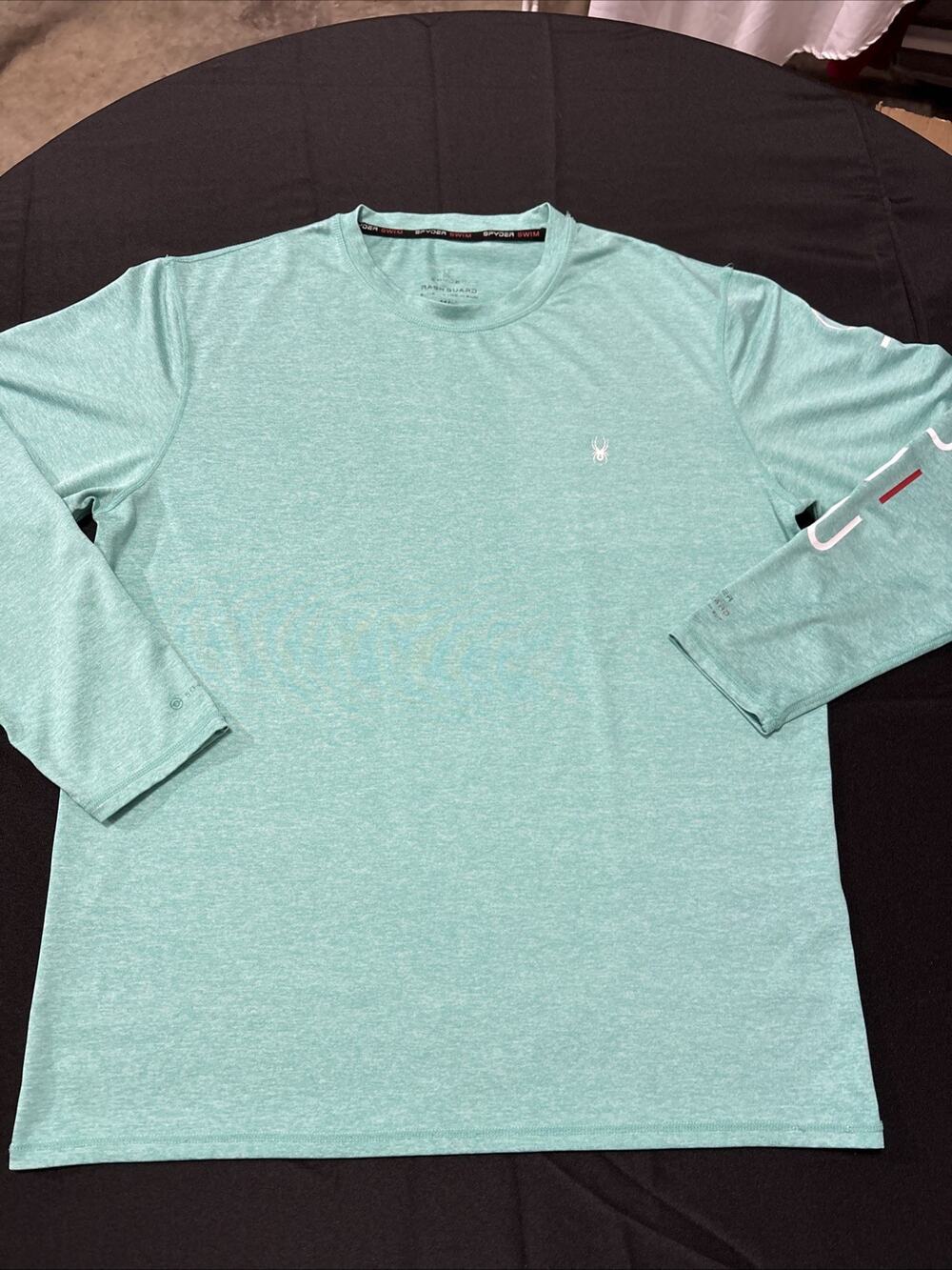 Men’s Spyder, Size Medium, Rash, Guard, Swim Shirt, Long Sleeve Green